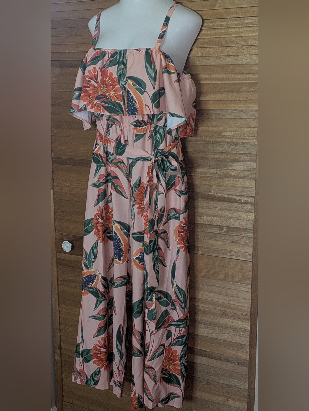 BloomChic Floral Pink Off-Shoulder Jumpsuit